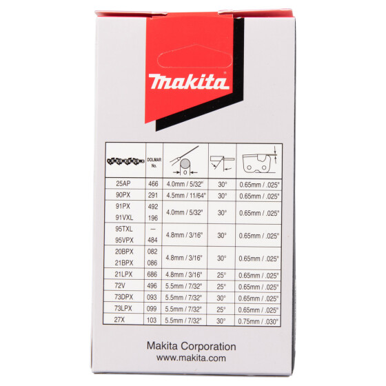 Makita Sägekette 95VPX 45cm 95VPX 72 TG 1,3 mm .325" 45 cm Mikro-Halbmeißel 191H24-6