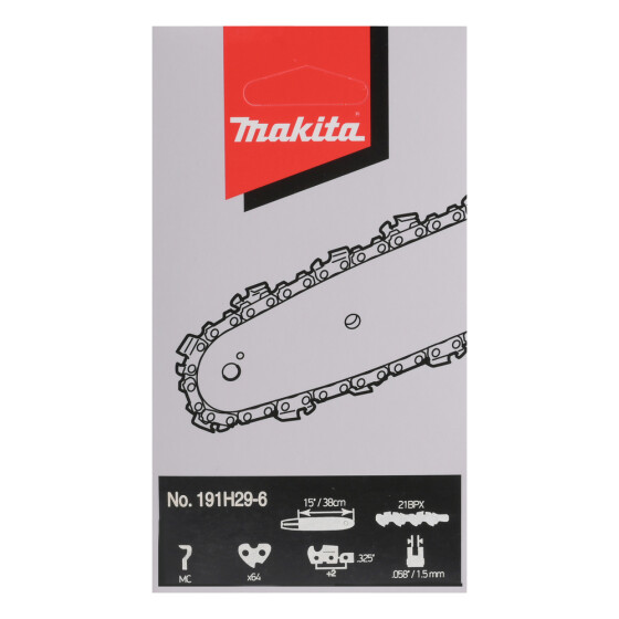 Makita Sägekette 21BPX 38cm 21BPX 64 TG 1,5 mm .325" 38 cm Mikro-Halbmeißel 191H29-6