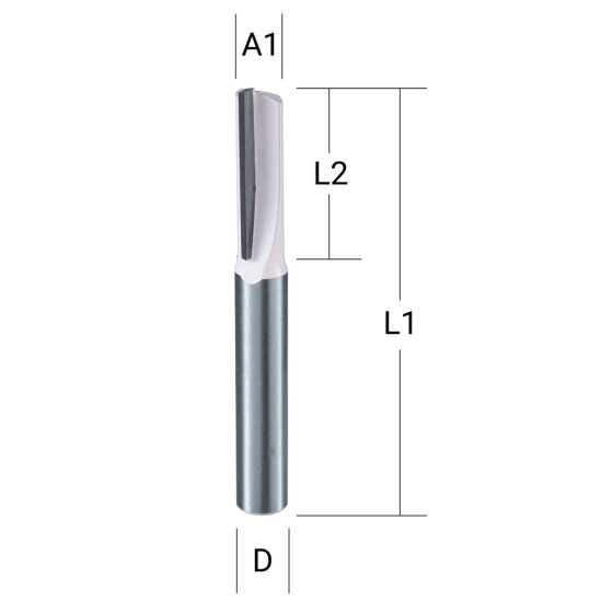 Makita Nutfräser einschneidig 6 mm Ø 8 mm Schaft Ø 6 mm Fräser 19 mm Arbeitslänge 51 mm Gesamtlänge D-47400