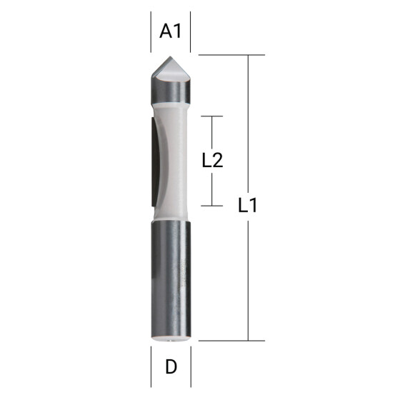 Makita Ausstech- und Kopierfräser Ø 6 mm Schaft Ø 6,35 mm Fräser 19 mm Arbeitslänge 65 mm Gesamtlänge D-47771