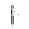 Makita Ausstech- und Kopierfräser Ø 6 mm Schaft Ø 6,35 mm Fräser 19 mm Arbeitslänge 65 mm Gesamtlänge D-47771