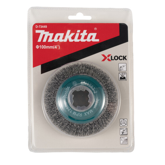 Makita Kegelbürste 100mm X-LOCK Ø 100 mm gewellt verzinkter Stahl X-LOCK D-73449