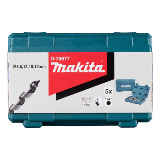 Makita Schlangenbohrer-Set 5-teilig Länge 200 mm 1/4"-Sechskantaufnahme D-75677