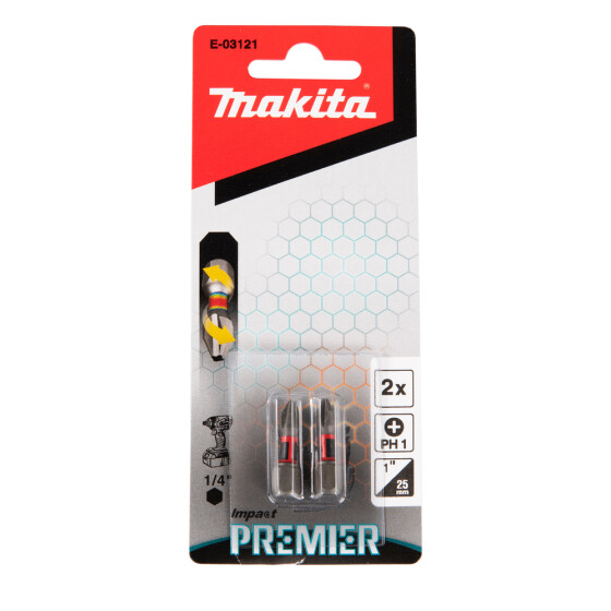 Makita Torsion Bit PH1 Impact Premier PH1 25 mm 2 Stück E-03121