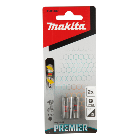 Makita Torsion Bit PH2 Impact Premier PH2 25 mm 2 Stück E-03137