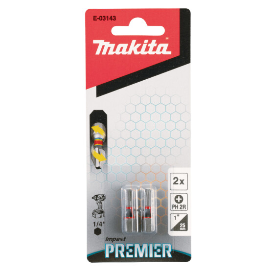 Makita Torsion Bit PH2 schmal Impact Premier PH2 schmal 25 mm 2 Stück E-03143