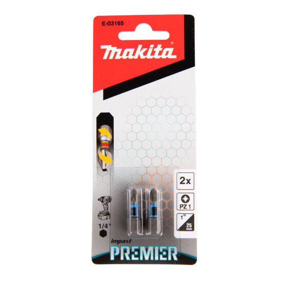 Makita Torsion Bit PZ1 Impact Premier PZ1 25 mm 2 Stück E-03165