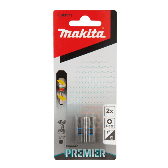 Makita Torsion Bit PZ2 Impact Premier PZ2 25 mm 2 Stück E-03171