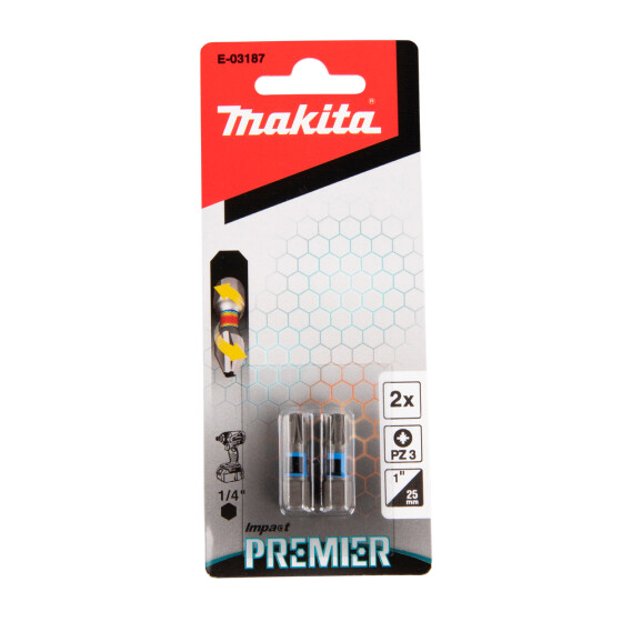 Makita Torsion Bit PZ3 Impact Premier PZ3 25 mm 2 Stück E-03187