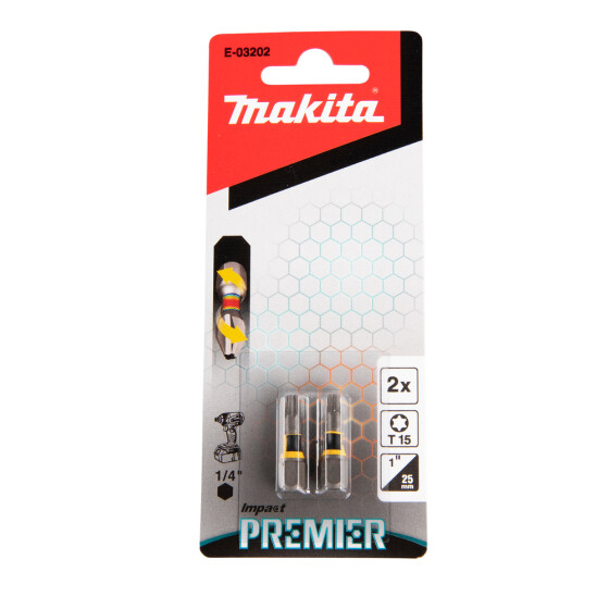 Makita Torsion Bit T15 Impact Premier T15 25 mm 2 Stück E-03202