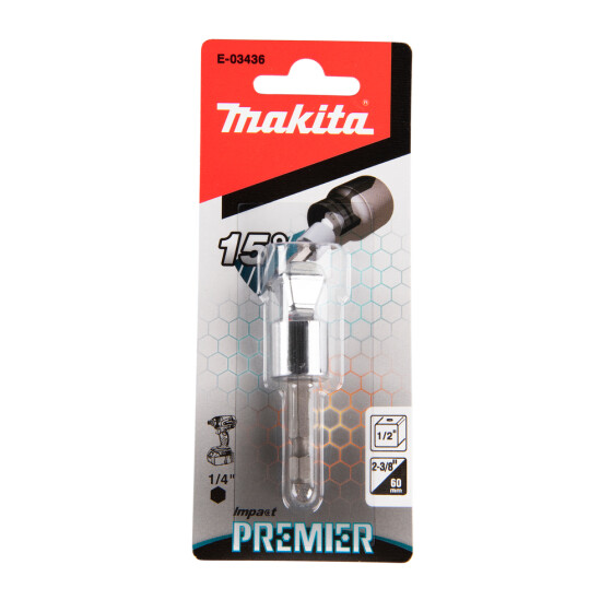 Makita Torsion Adapter 1/2" Impact Premier 60 mm 1/4" 6-kant auf 1/2" 4-kant E-03436