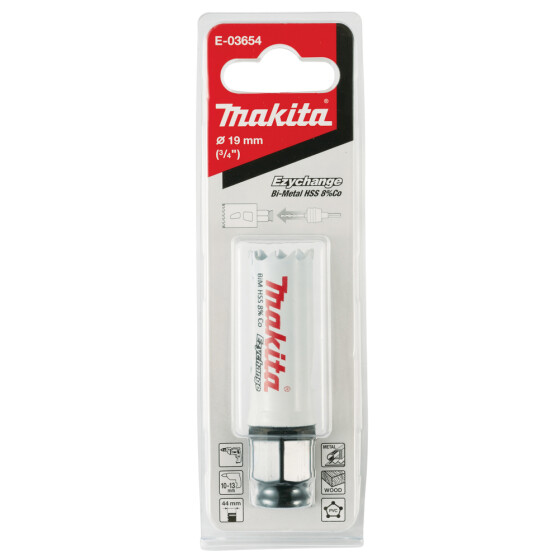 Makita EZYCHANGE HSS BiM-Lochsäge Ø 19mm Schnitttiefe 44mm E-03654