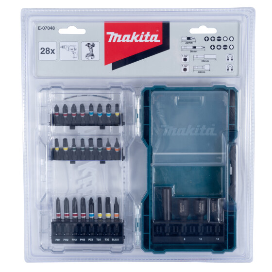 Makita Steckschlüssel-Bit-Set 28-teilig E-07048