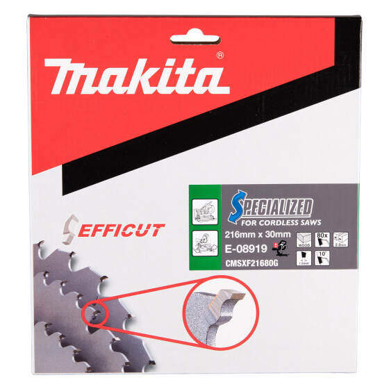 Makita Sägeblatt 216x2,0x30, 80Z EFFICUT Holz E-08919