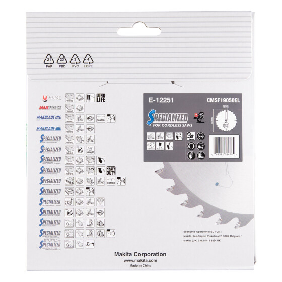 Makita Sägeblatt 190x1,85x20, 50Z EFFICUT WPC/Holz E-12251