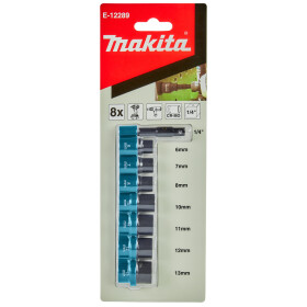 Makita Schlagnuss-Set 1/4" 8-teilig 1/4"-4-kant...