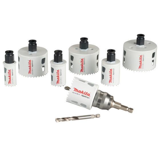 Makita EZYCHANGE Lochsägen-Set universal 9-teilig HSS-BiM 9-tlg. Ø 25-76 mm Schnitttiefe 44 mm Holz/Metall/Kunststoff E-12295