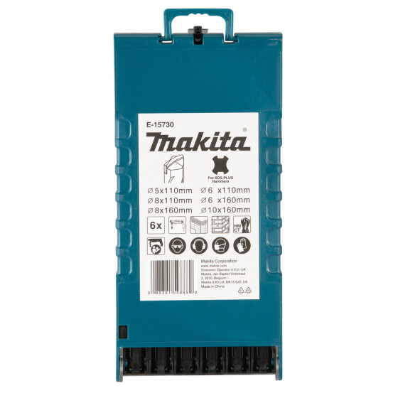 Makita Betonbohrer-Set SDS-PLUS Centering tip 6-teilig SDS-PLUS Zweischneider Zentrierspitze E-15730