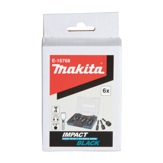 Makita Steckschlüssel-Set 6-tlg. 1/4“ Sechskant IMPACT BLACK 6-teilig 1/4" Sechskant Impact Black E-15768