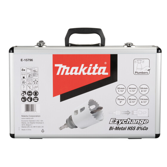 Makita EZYCHANGE Lochsägen-Set Sanitär 8-teilig HSS-BiM 8-tlg. Ø 35-114 mm Schnitttiefe 44 mm Holz/Edelstahl/Kunststoff E-15796