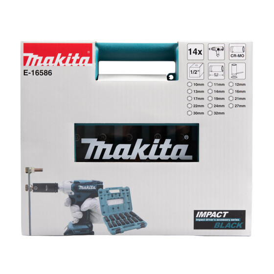 Makita IMPACT BLACK Schlagnuss-Set 14-tlg. 1/2" 14-teilig 1/2" Impact Black E-16586