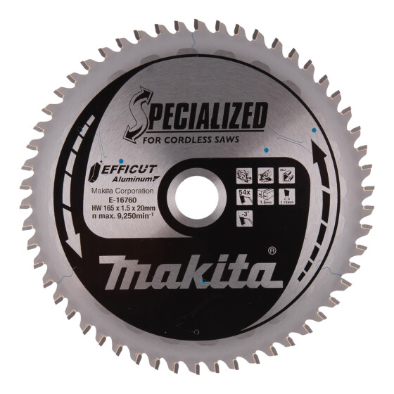 Makita EFFICUT Sägeb. 165x20x54 Aluminium E-16760