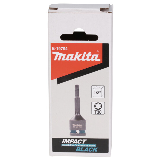 Makita Impact Black T-Schlagnuss 1/2" T30 1/2" T30 78 mm lang CR-MO Impact Black E-19794