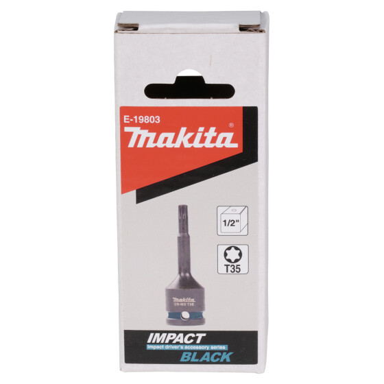 Makita Impact Black T-Schlagnuss 1/2" T35 1/2" T35 78 mm lang CR-MO Impact Black E-19803