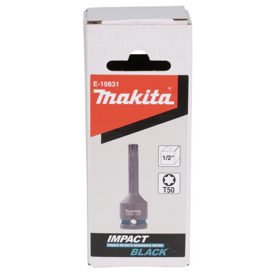 Makita Impact Black T-Schlagnuss 1/2" T50 1/2" T50 78 mm lang CR-MO Impact Black E-19831