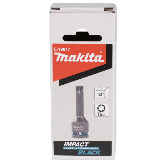 Makita Impact Black T-Schlagnuss 1/2" T55 1/2" T55 78 mm lang CR-MO Impact Black E-19847