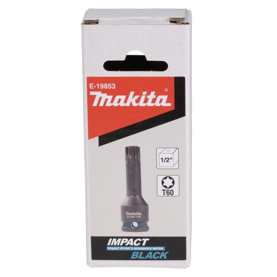 Makita Impact Black T-Schlagnuss 1/2" T60 1/2" T60 78 mm lang CR-MO Impact Black E-19853