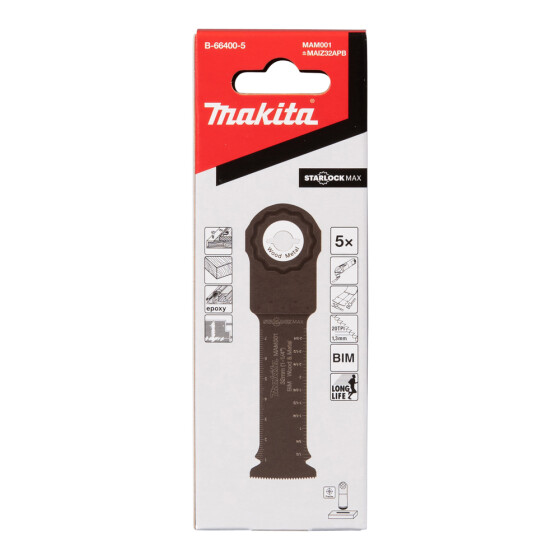 Makita Tauchsägeblatt 32mm MAM001 5 Stück MAM001 32x80 mm 1,3 mm B-66400-5