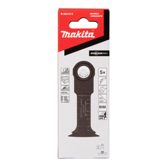 Makita Tauchsägeblatt 52mm MAM002 5 Stück MAM002 52x70 mm 1,4 mm B-66416-5