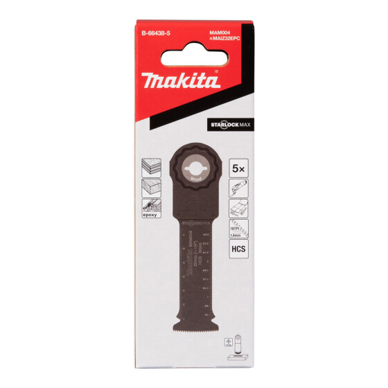 Makita Tauchsägeblatt 32mm MAM004 5 Stück MAM004 32x80 mm 1,4 mm B-66438-5