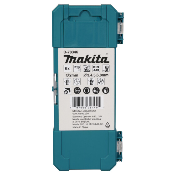 Makita HSS-GS Metallbohrer-Set 6-tlg. Ø 2-8 mm 6 teilig D-78346