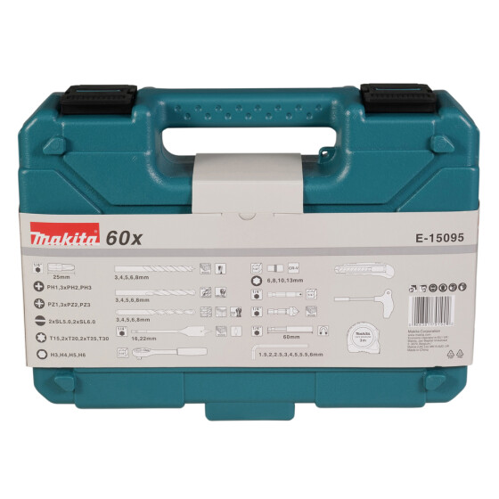 Makita Bohrer- und Bit-Set 60-tlg. 60-teilig E-15095