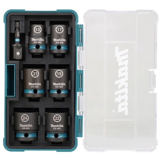 Makita Schlagnuss-Set 7-tlg.1/2" IMPACT BLACK 1/2" 7-teilig CR-MO Impact Black E-16592