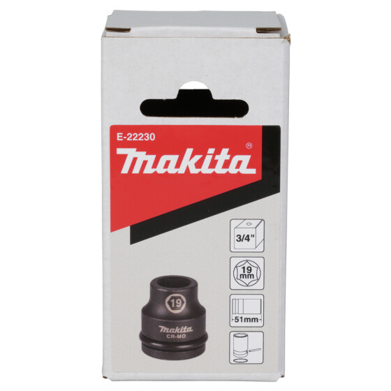 Makita Schlagnuss 3/4" SW19 3/4" SW19 51 mm inkl. O-Ring und Stift CR-MO E-22230