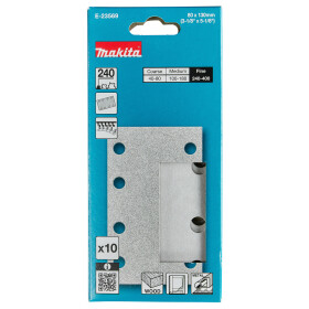 Makita Schleifpapier A240 80x130mm Klett 80x130 mm...