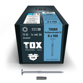 TOX Holzbauschraube blau verzinkt TX40 TIMBR 8,0 x 100 TK...