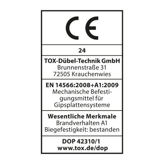 TOX Schnellbauschraube Feingewinde mit Bohrspitze PH2 DRY  3,5 x 35 BS (1000 magaz.)