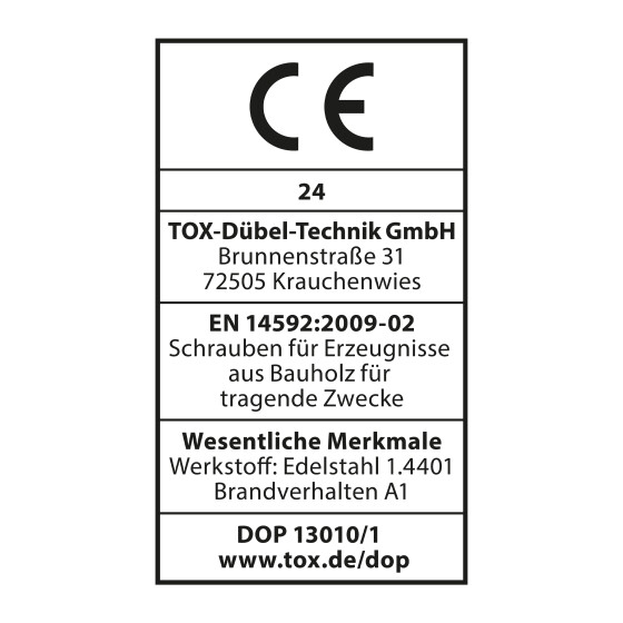 TOX Fassadenschraube A4 (schwarz RAL9005) TX20 COLR 5,5 x 35  (100 Stk.)