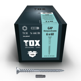 TOX Distanzschraube blau verzinkt TX30 GAP 6,0 x 60 (100...