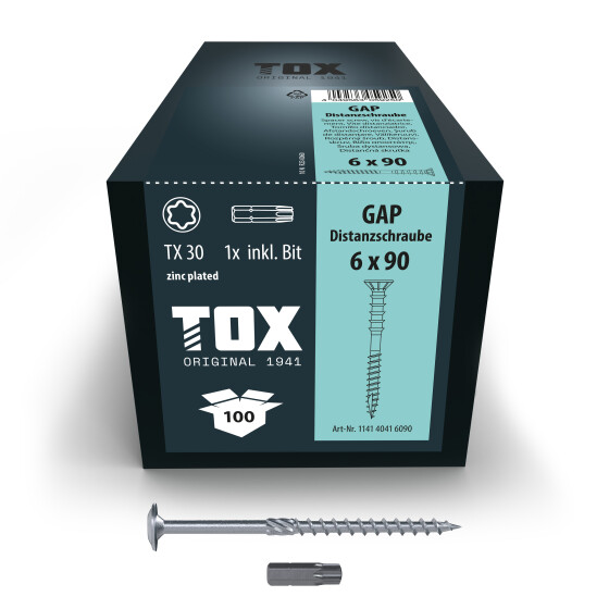 TOX Distanzschraube blau verzinkt TX30 GAP 6,0 x 90 (100 Stk.)