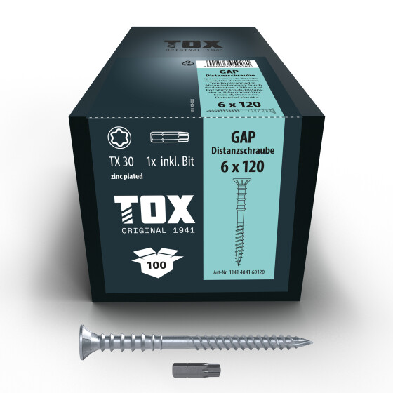 TOX Distanzschraube blau verzinkt TX30 GAP 6,0 x 120  (100 Stk.)