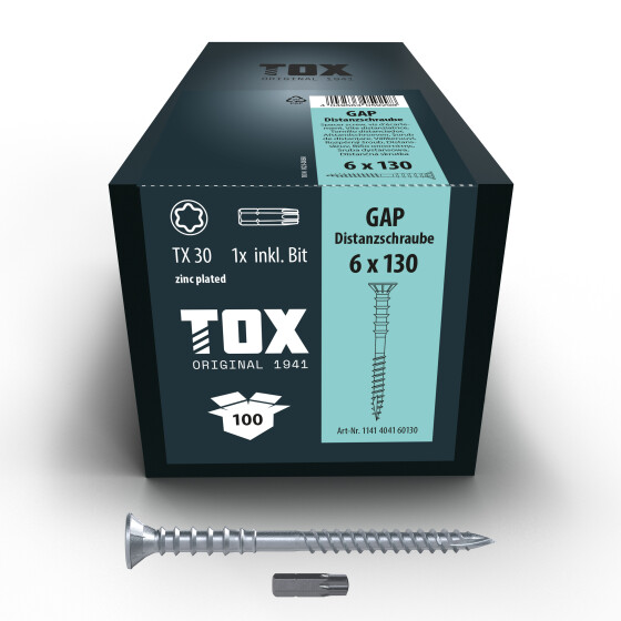 TOX Distanzschraube blau verzinkt TX30 GAP 6,0 x 130 (100 Stk.)