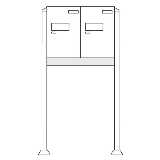 Burg-Wächter Anlage Paketboxen mit 2 Boxen mit Fuß .eBoxx easy+ Anlage 2E vertikal (aufgesc 84383