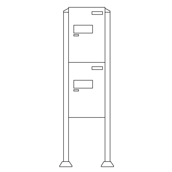 Burg-Wächter Anlage Paketboxen mit 2 Boxen mit Fuß .eBoxx easy+ Anlage 2E vertikal (aufgesc 84353