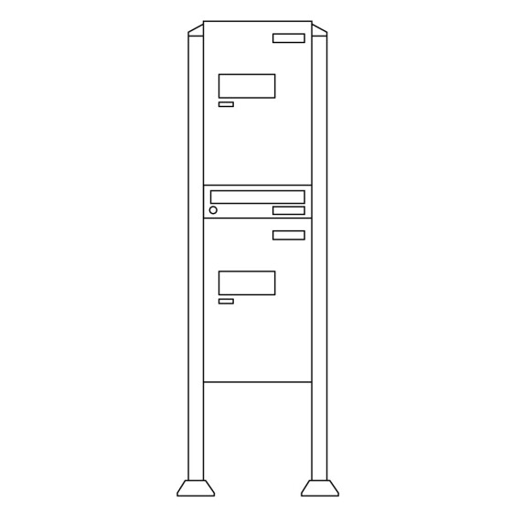 Burg-Wächter Anlage Paketboxen mit 2 Boxen mit Fuß .eBoxx easy+ Anlage 2E & 1A vertikal (au 84387