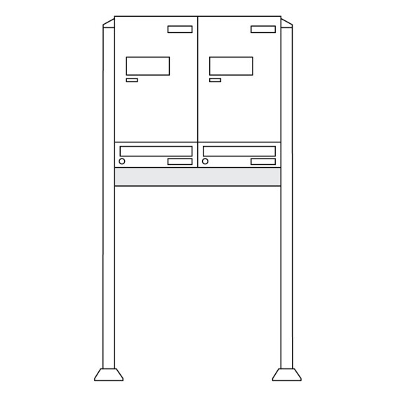 Burg-Wächter Anlage Paketboxen mit 2 Boxen mit Fuß .eBoxx easy+ Anlage 2E & 2A vertikal (au 84390